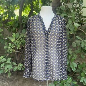 Cabi "Mosaic" sheer v-neck blouse - size XL